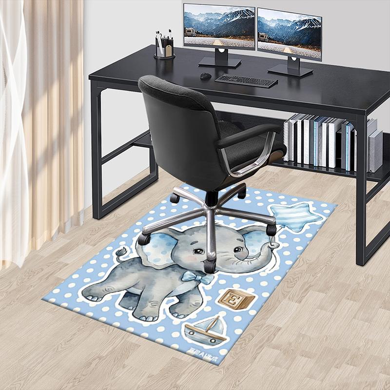 1PC Elephant Non-Slip Floor Carpet Compatible for Office&Living Room&Bedroom&Dining room - Soft & Pattern, Vibrant Colors-H0416