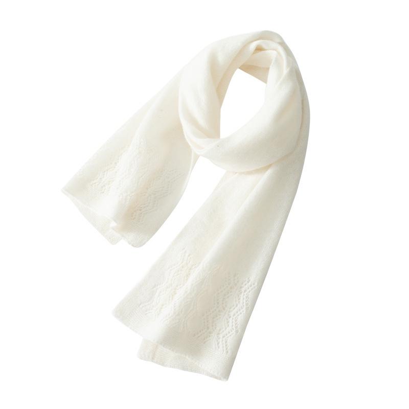 Women's Solid Color Cashmere Scarf: New Autumn/Winter Arrival, Versatile, Warm, Fashionable, Hollowed Design, Neck Guard