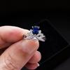 The Same Luxury Water Drop Pear-Shaped Crown Emerald Ring Colored Gemstone Ring Lady
