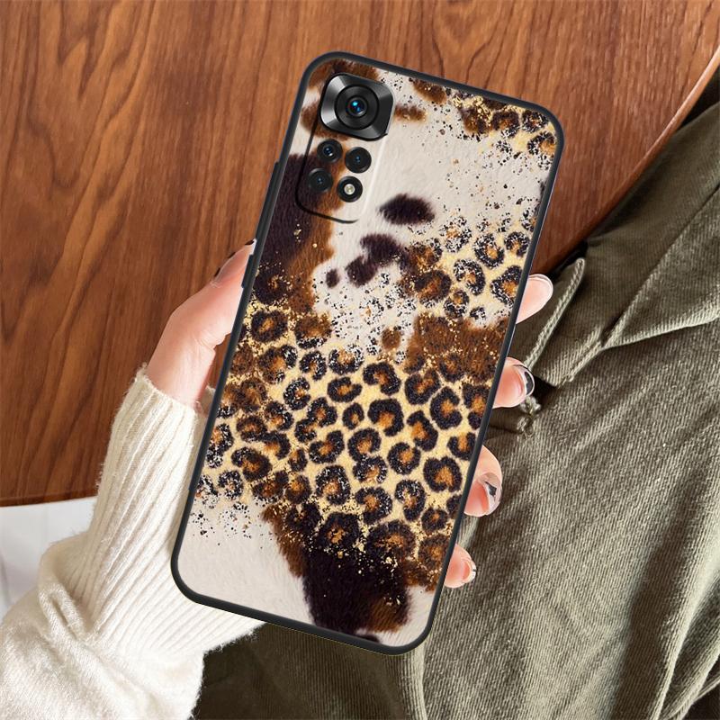 Luxury Leopard Case For Xiaomi Redmi Note 14 Pro 13 12 11 10 15 Pro Plus Redmi 13 C 15 10C 12C 14C 15C Cover