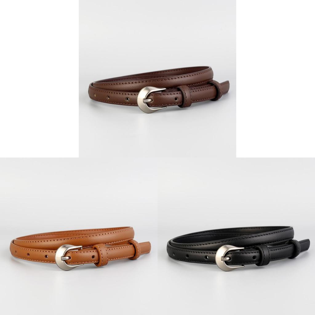 Leather Waist Belt With Nickel Plated Buckle For Office And Daily Wear