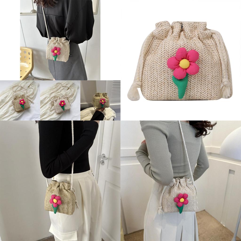 Stylish 2023 Summer Fashionable Woven Crossbody Bag For Women Chic Bucket Bag