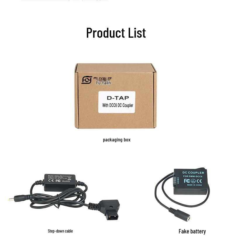 D-TAP-DCC6 Adapter for Panasonic DMC-FZ45/FZ48/FZ62 with BMB9 Dummy Battery
