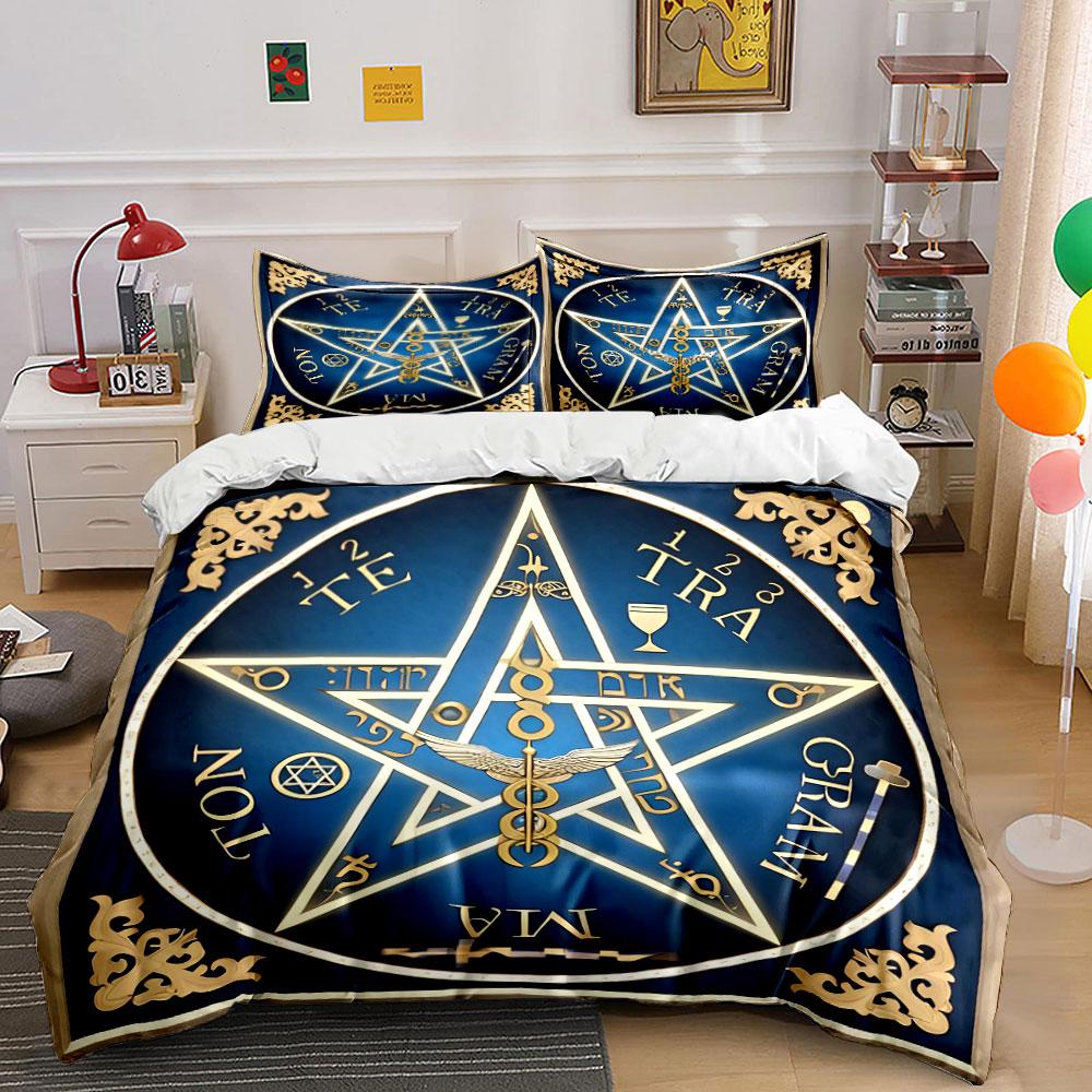 Occult Decorative Art Trio Set Soft Comfortable Duvet Cover Bedding Set Included 1*Duvet Cover & 2*Pillowcases, Gift
