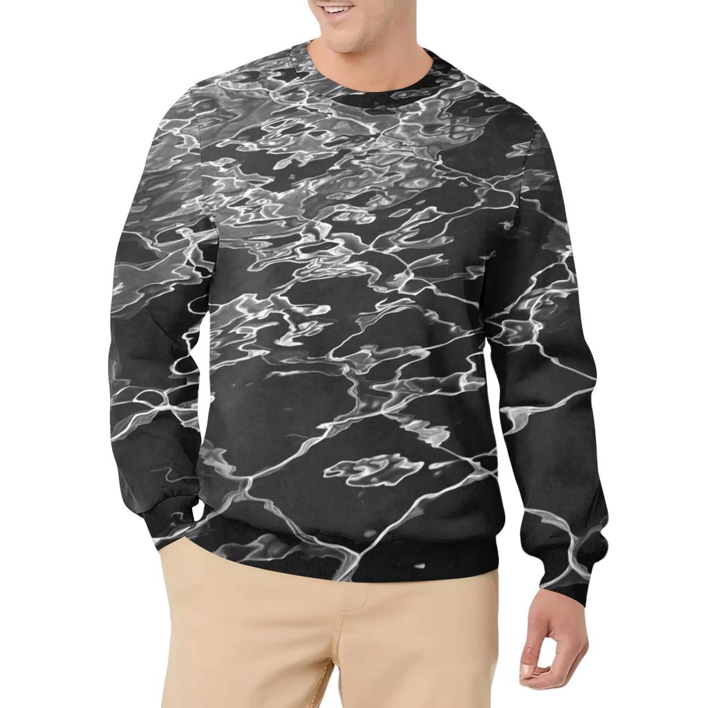 Men's Casual Fashion Printed Round Neck Pullover Sweatshirt