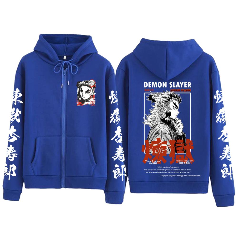 Anime Devil Killer Zipper Hoodie Loose Casual Retro Zipper Hoodie Sportswear Suitable for Men and Women XXXL