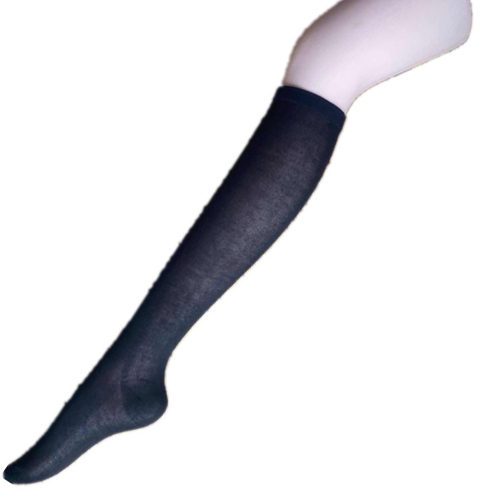 Japanese Style Black & White Striped Cotton Thigh-High Socks - Over-the-Knee, Student-Style