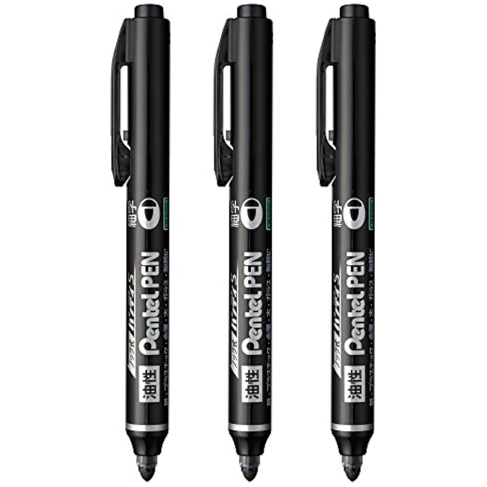 Pentel Oil-based Pen Knock Type Handy S Pentel PEN AMZ-NXS15AP3 Fine Line Black 3 Pens NXS15AP3AMZ