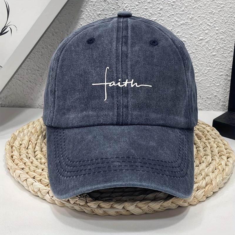 

Faith printed retro street feng Shui washed and aged baseball caps for men and women are ideal for casual outdoor use