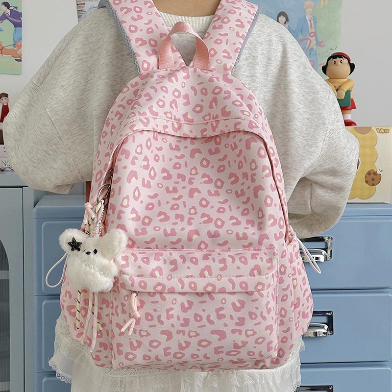 Leopardenmuster Schultasche weiblich weiches Mädchen Mode Trend Rucksack klein frisch Schultasche Mittelschule Oberschule Rucksack