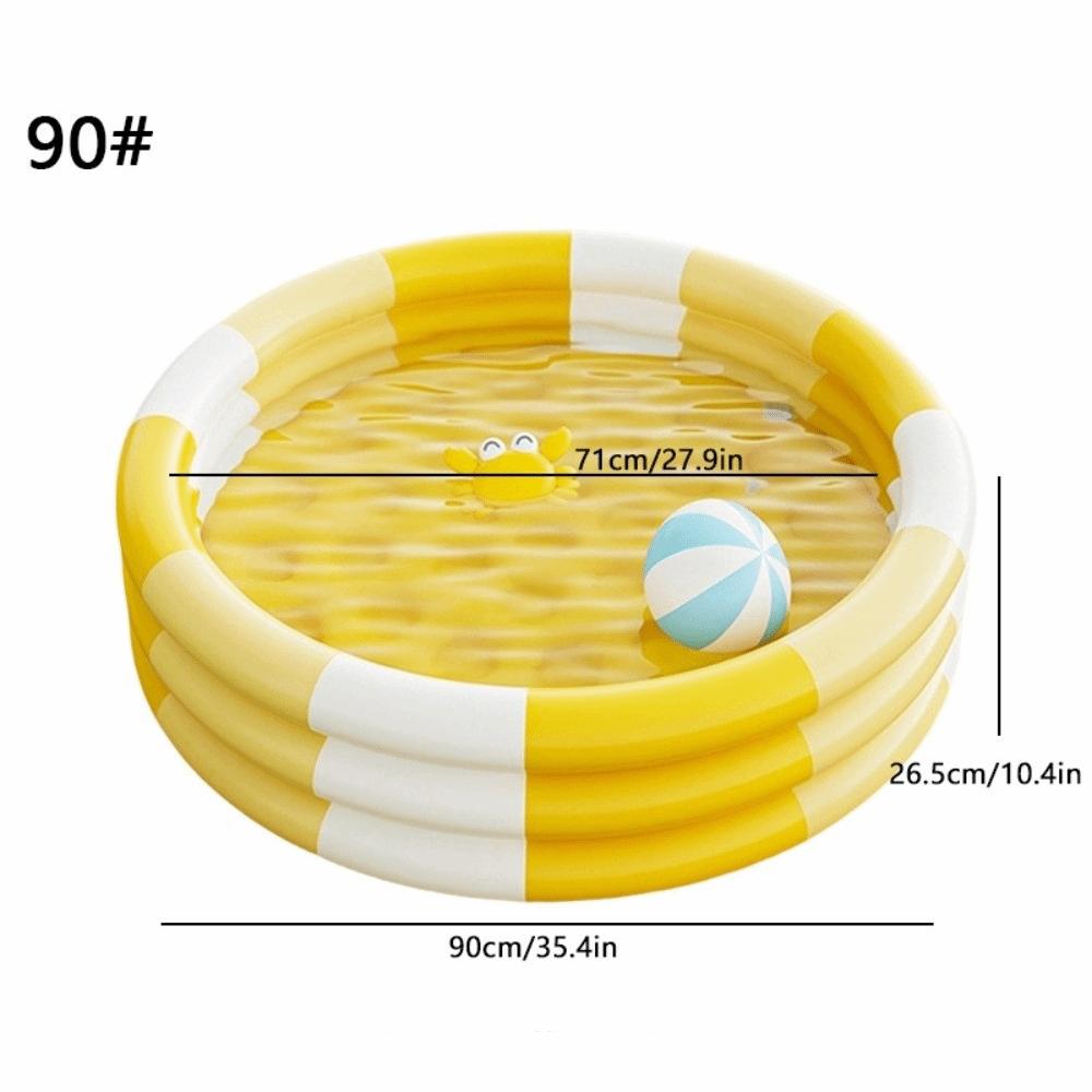 

Relaxing Inflatable Pool Round Water Pool Thickened Baby Toddlers Swimming Pool Indoor Outdoor Yellow 90cm