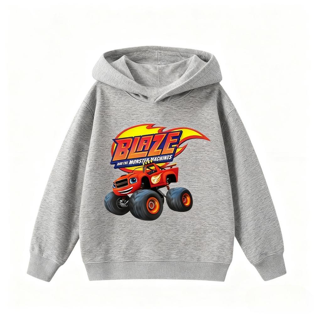 Speed Cyclone Car Team Monster Flame Car Children's Hoodies Boys and Girls' Clothing Autumn and Winter Warm Children's Hoodies