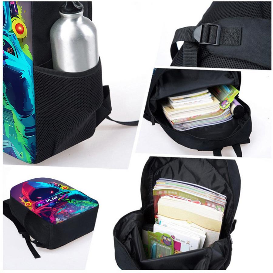 Cooles GamePad Einlagiger Rucksack Für Jungen/Mädchen Kinder Beste Geschenke 2D Flache Cartoon-Schulranzen für Schüler