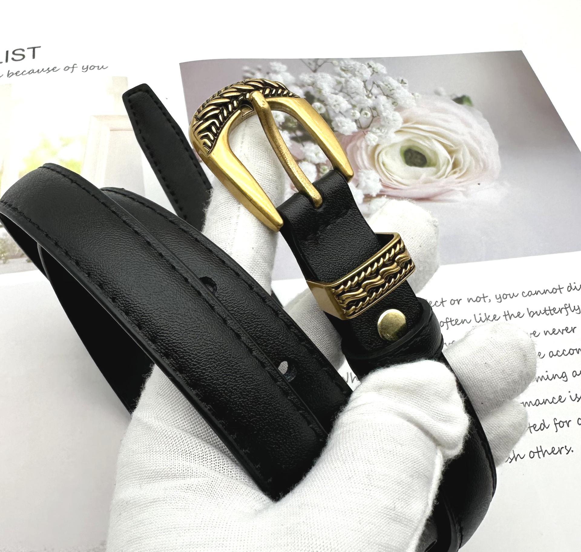 Women s Retro Genuine Leather Pin Buckle Belt - Versatile, Fashionable, and Simple Cowhide Waistband for Casual Wear 100 cm