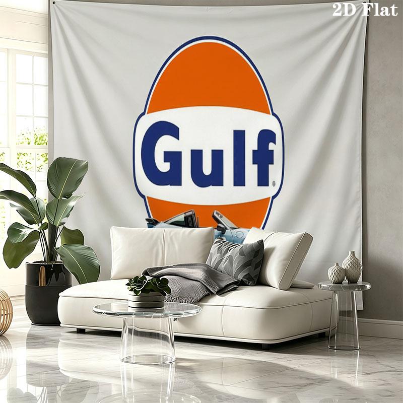 Gulf Racing Art Wall tapestry, aesthetic printed fabric blanket, suitable for bedroom, living room, and home decor.
