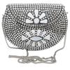 Stříbrná kovová korálková etnická kabelka Dívčí svatební taška crossbody kabelka pro ženy/Dívčí párty psaníčko Kovové psaníčka Vintage Mosaz