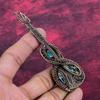 Copper Neon Apatite Pendant Guitar Gemstone Jewelry Copper Wire Wrapped Pendant
