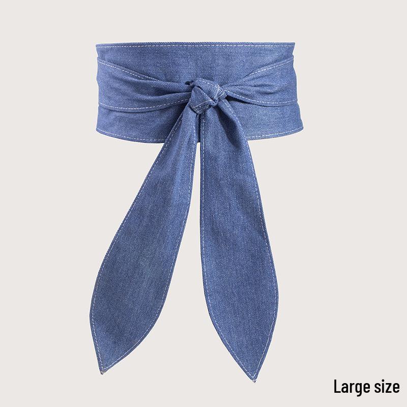 

Женский элегантный широкий пояс с мягкой лентой-бантом - Очень длинный и универсальный