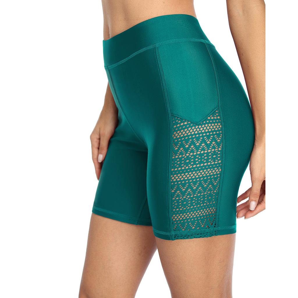 Charmleaks Dámské koupací šortky s vysokým pasem Hollow Out plavky Spodní část bikin Spodní část plavek Kalhotky Rozdělené plavky