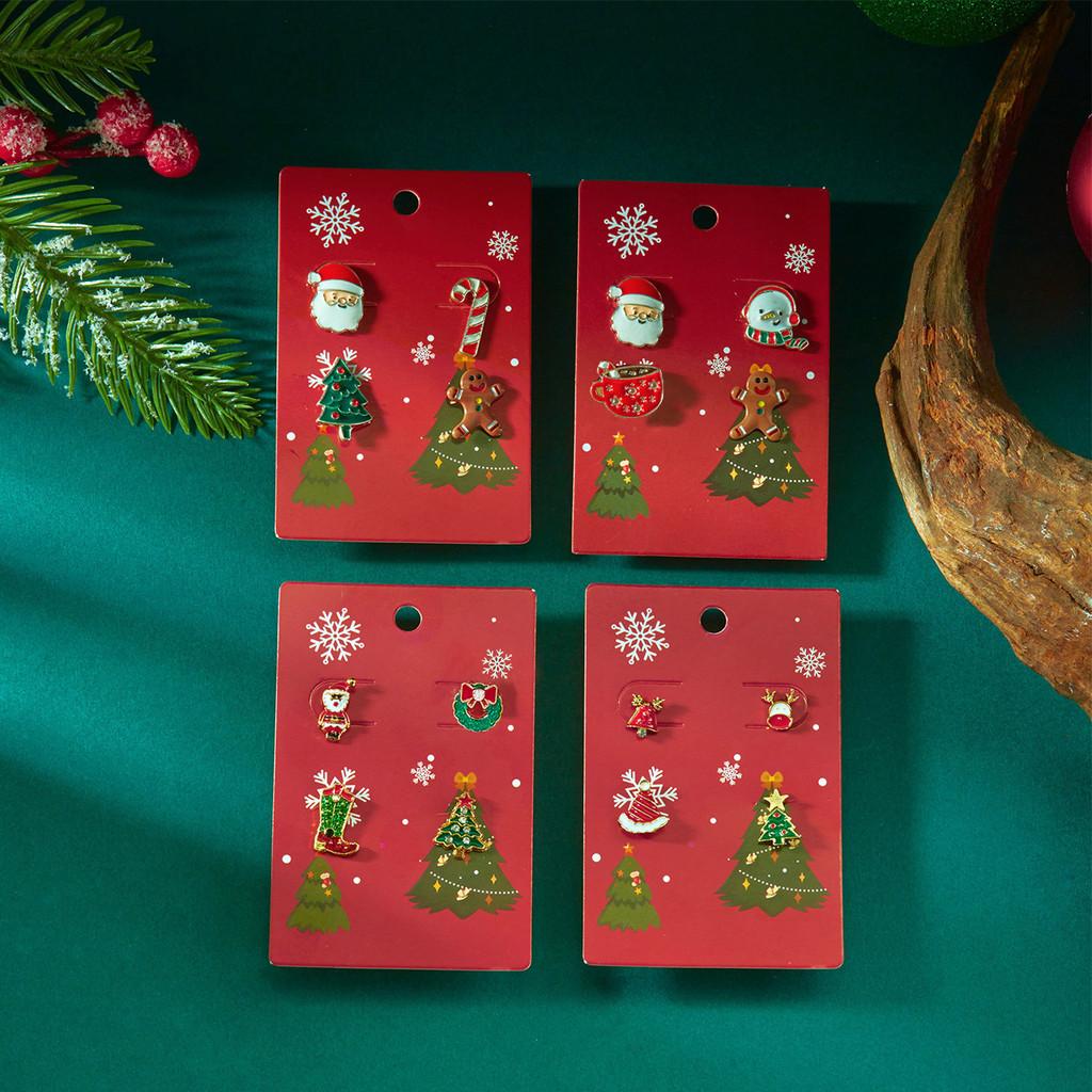 Christmas Elf Earring Set With Festive Animal Designs For Holiday Celebrations