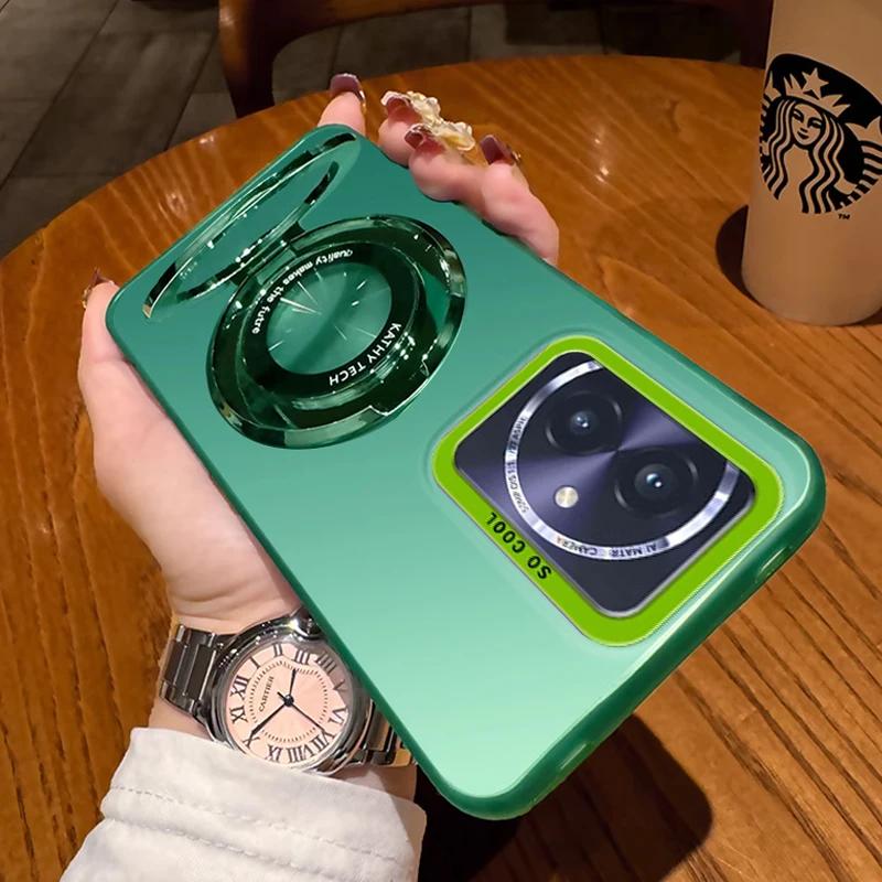 Note 50 Pro Laser Matte Hard Ring Magnetic Bracket Case on For Infinix Note 50 Note50 Pro Hot 50 Pro Plus 50i 4G 5G Stand Cove