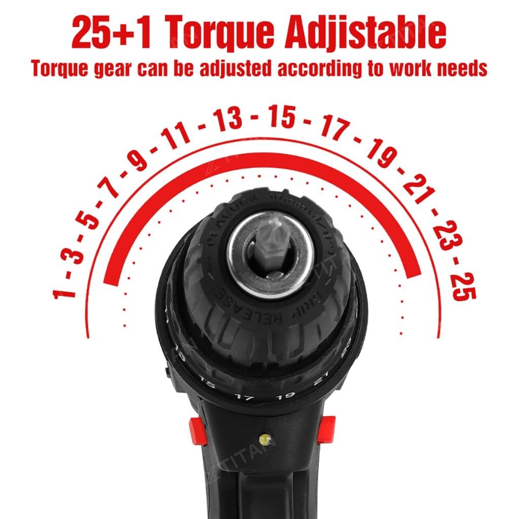 88VF Cordless Electric Drill Cordless Drill Set 27PCS Electric Screwdriver Drill Power Tool