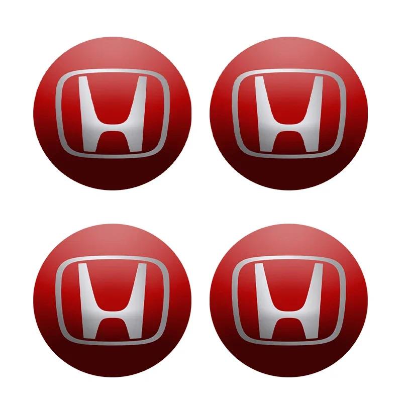4Pcs Car Emblem Wheel Center Hub Badge Stickers Accessories For Honda FIT Civic CRV Accord Jazz HRV Vezel CRZ City CRX Pilot