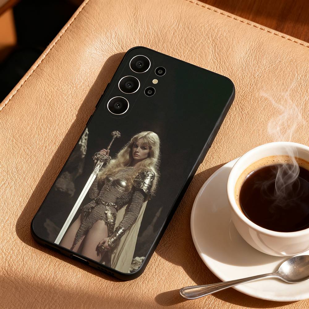 F-Female K-Knight Phone Case For Samsung S26,S25,24,23,22,30,21,10,9,Ultra,Plus,Lite,Black Soft Case