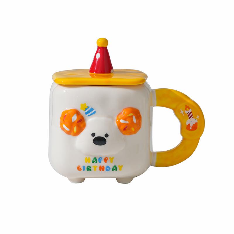 Wind High-Value Ceramic Cup With Lid Gift Box Cute Office Couple Water Cup Creative Souvenir