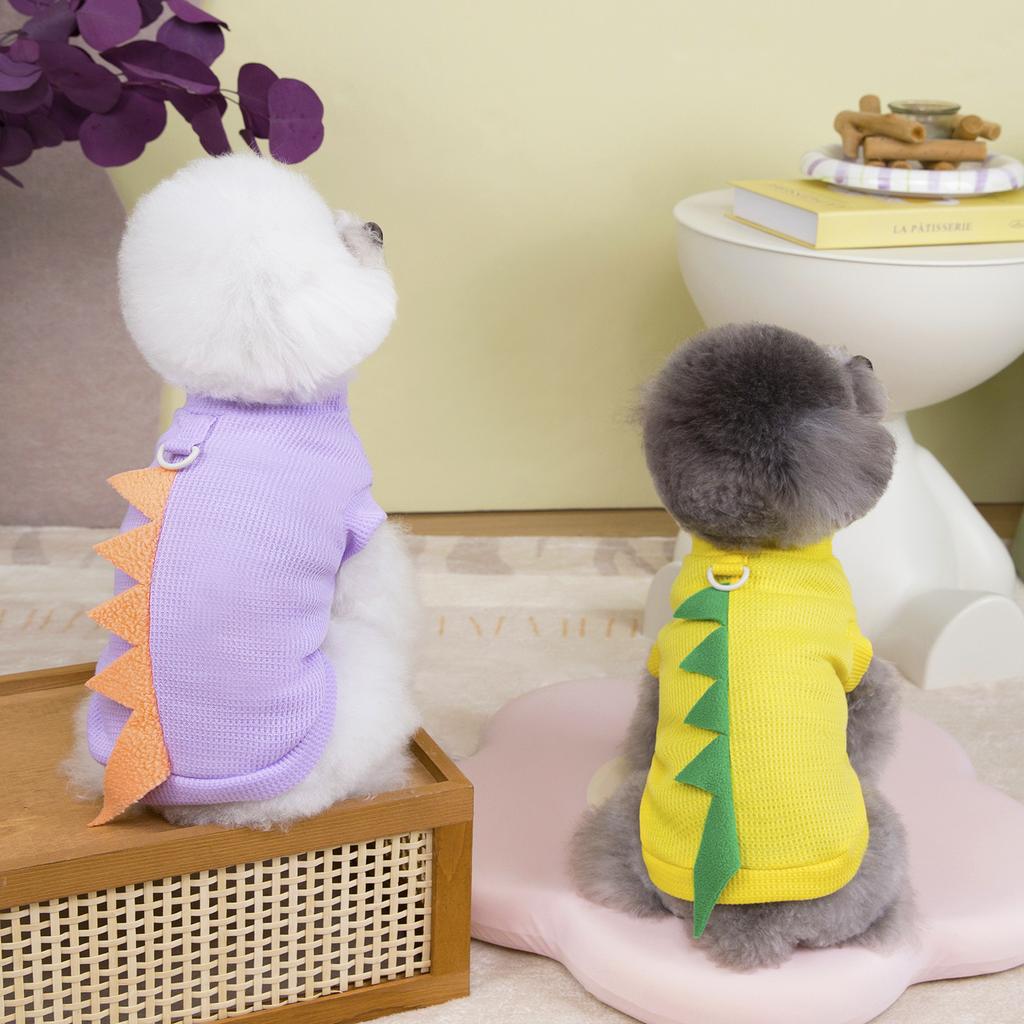 Pet Dinosaur Vest, Cat Pet Clothes, Summer Exclusive Cool and Not Sultry Splicing Contrasting Dog Clothes