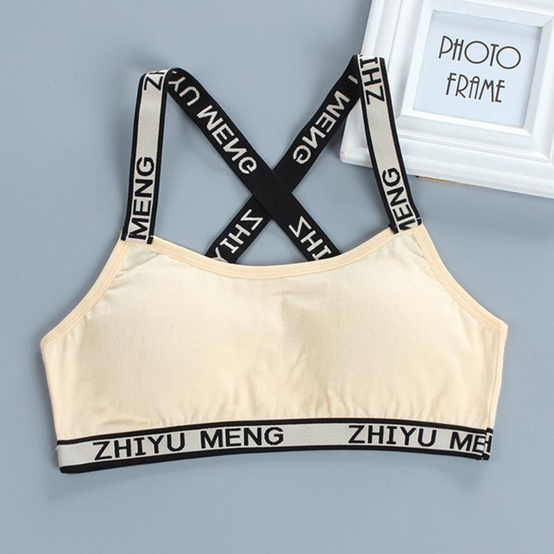 Young Girls Bra Cute Cotton Topic Teenage Training Underwear Natural Sling Fahsion Vest