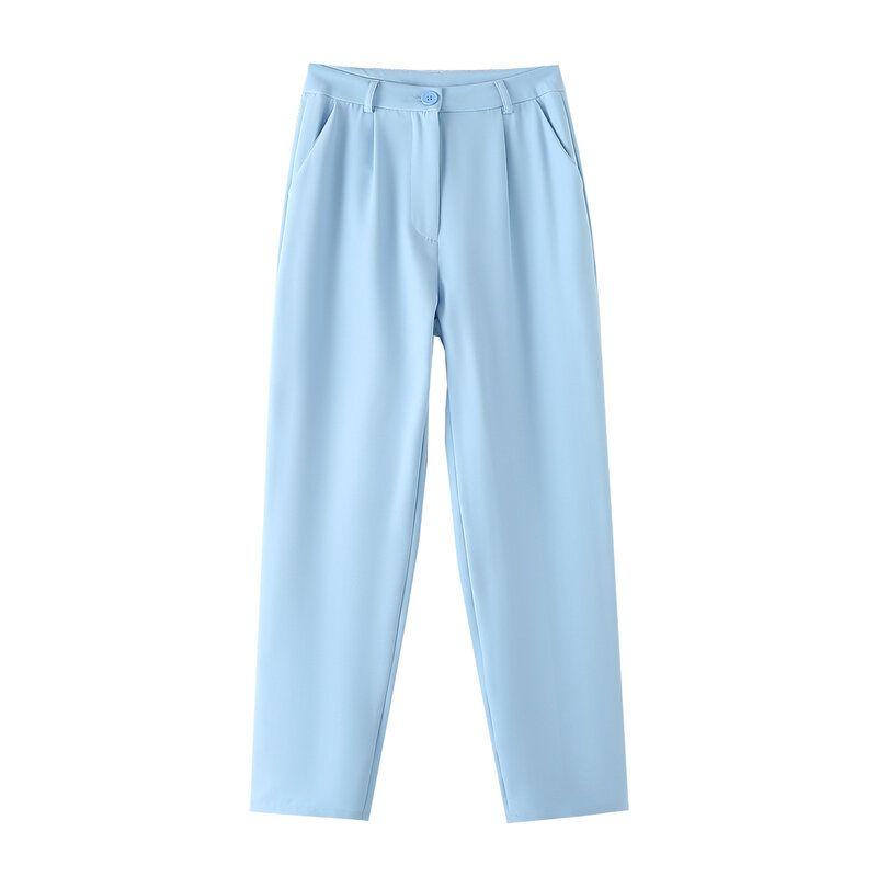 Fashion Style 2024 Summer New Arrival Women's Clothing Temperament Wild Slim Looking Sleeveless Vest High Waist Pants Suit