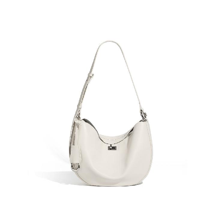 Versatile Genuine Leather Crossbody Bag New Single Shoulder Underarm Bag Dumpling Bag 2025 New Textured Handbag Women's Dumpling Bag