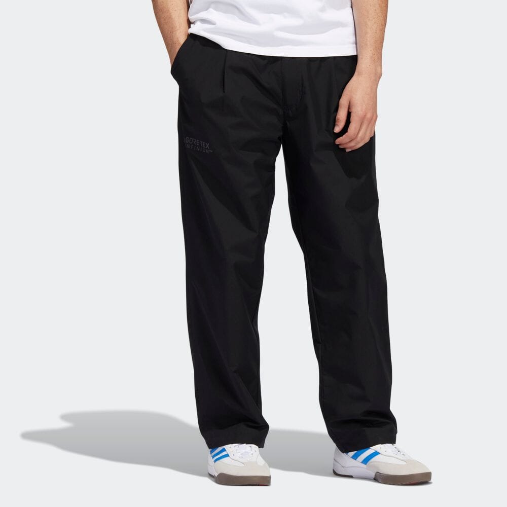 adidas Originals Solid Color Mid Waist Loose Straight Leg Casual Pants Men Bottoms Black HK9889