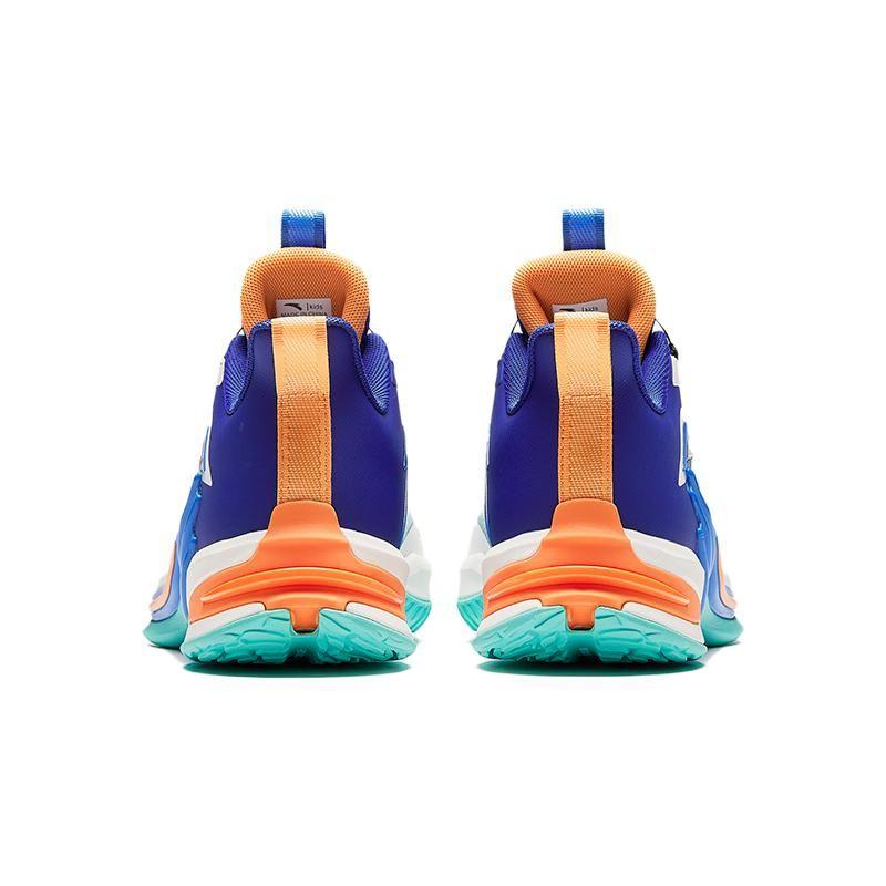 Anta Comfortable Shock Absorbing Durable Mid-Top Kids Basketball Shoes Kids Sneakers White Blue Orange 312411111-1