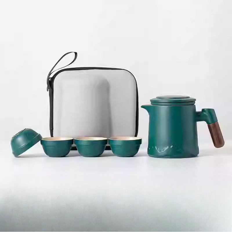 Portable Travel Tea Set Outdoor Portable Kung Fu Brewing Teapot Teacup Small Set Easy Camping Business Trip