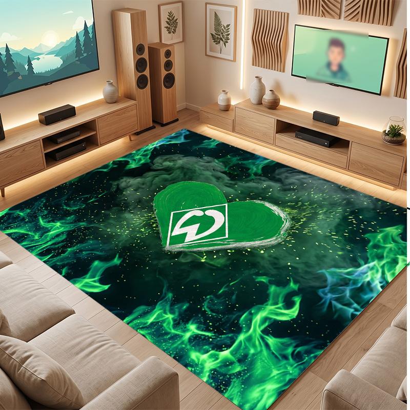 Werder Bremen Fußball Print Kristall-Samt Teppich, Bequemer Wasserabsorbierender Rutschfester Innenboden Teppich