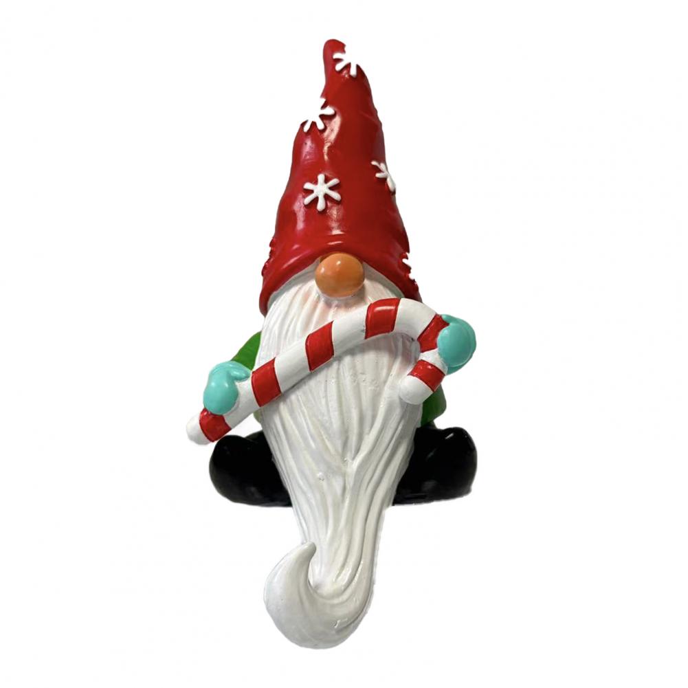 Small Gnome Statue Whimsical Christmas Gnome Figurine Resin Statue Ornament for Home Office Decor Cartoon Sitting Faceless Dwarf