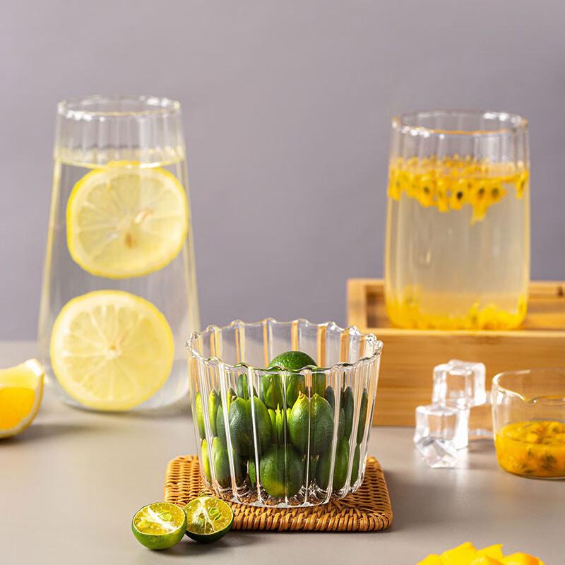Ins-stil Värmetåliga Texturerade Glasmuggar (400 ml, Set om 2)