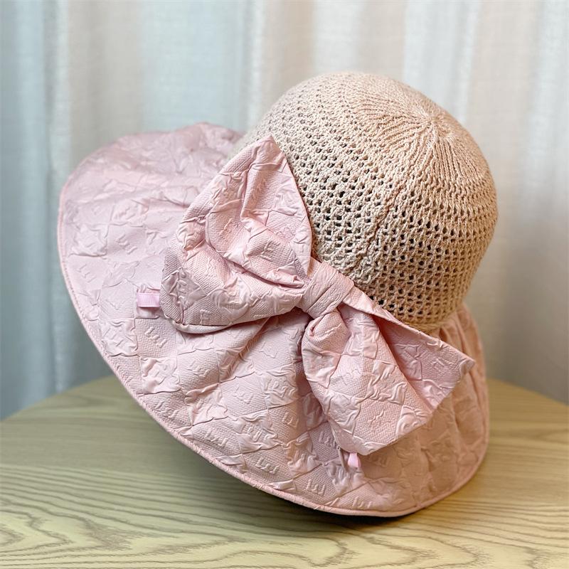 Accommodate Bow Can Sun Block Hat Spring Summer Outdoor Womens Fisherman Hat