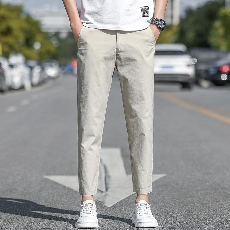 Herren Schlanke Neun-Punkt Eis Seide Sommer Freizeit Hose
