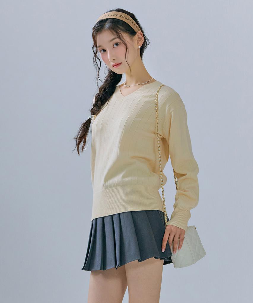 CHASECULT Women'S V-Neck Crop Sweater-Cfrg5262C05