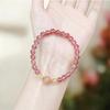 Moonlight Stone & Strawberry Crystal Bracelet - Girlish Couple Design, Niche Jewelry for Attracting Wealth.