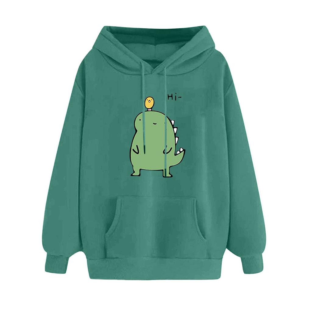 Pulôver feminino de manga comprida com estampa e blusa de moletom