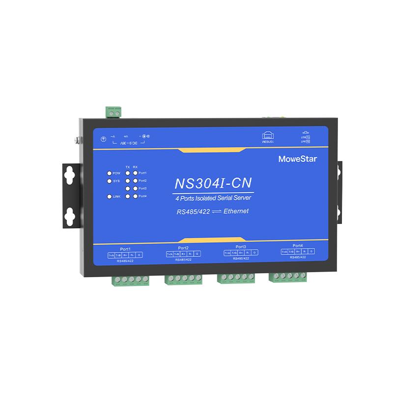 MoweStar 4-Port Industrial Serial To Ethernet Server