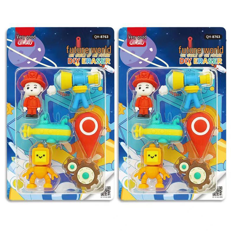 Adorable Cartoon Mini Eraser Set for Students – Perfect Back-to-School Gift