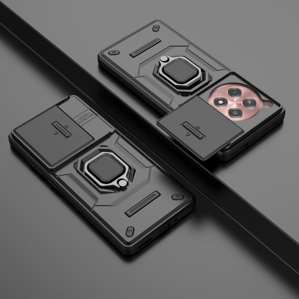 For OnePlus Ace 3 5G/OnePlus 12R 5G Case PC+TPU Phone Cover with Slide Lens Lid