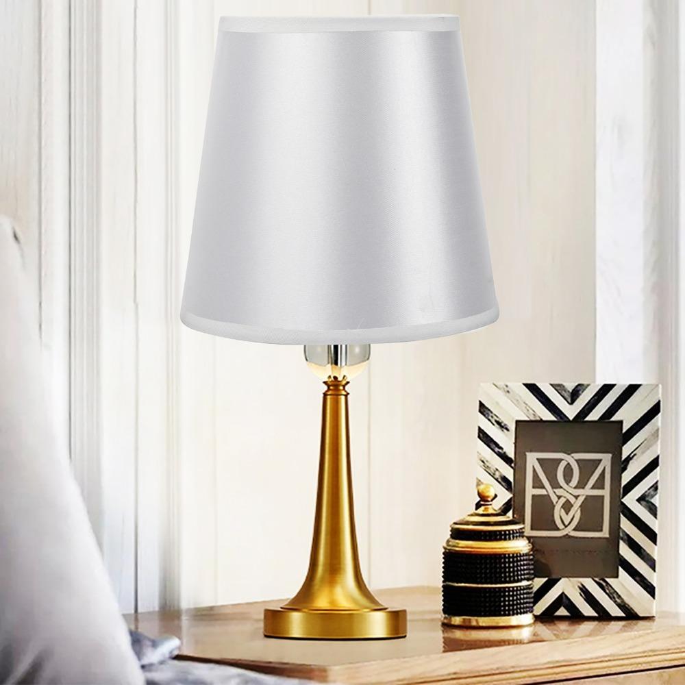 

6PCS Barrel Shape Fabric Lamp Shade Clip On Lampshade Wall Light Chandelier Bedroom Decoration білий