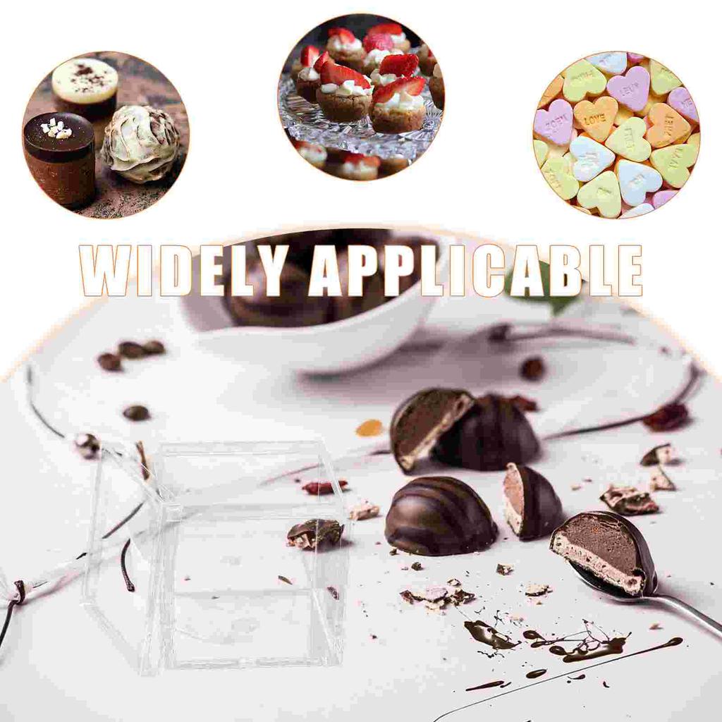 10 Pcs 4 5cm Square Acrylic Candy Boxes Clear Transparent Sealed Packaging Containers for Jewelry Gift Storage Party Favor