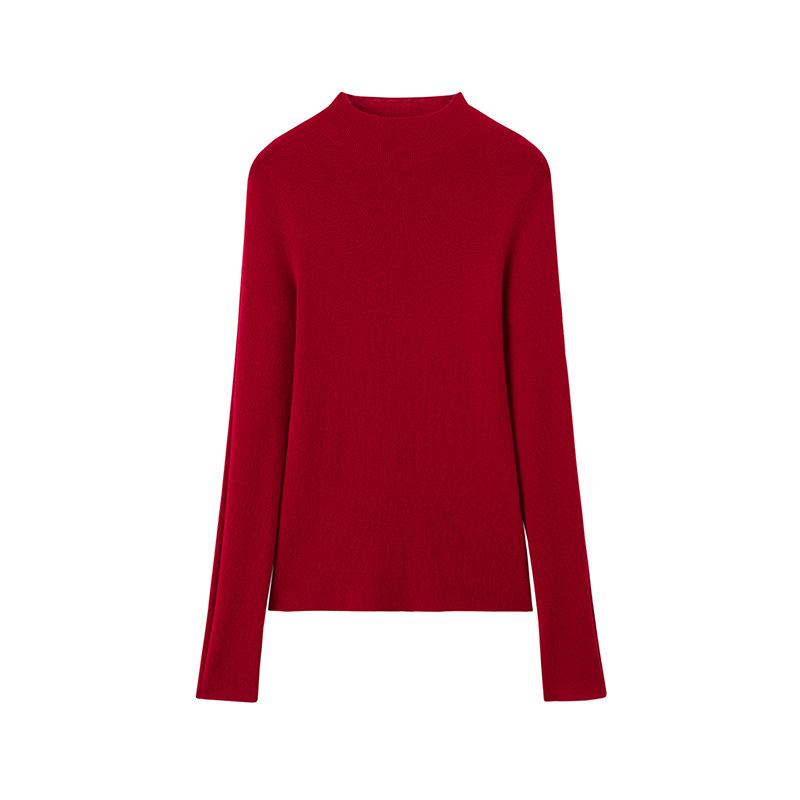 Autumn and Winter Cashmere Bottoming Shirt Wool Knitted Semi-turtleneck Pullover Knitted Sweater for Women